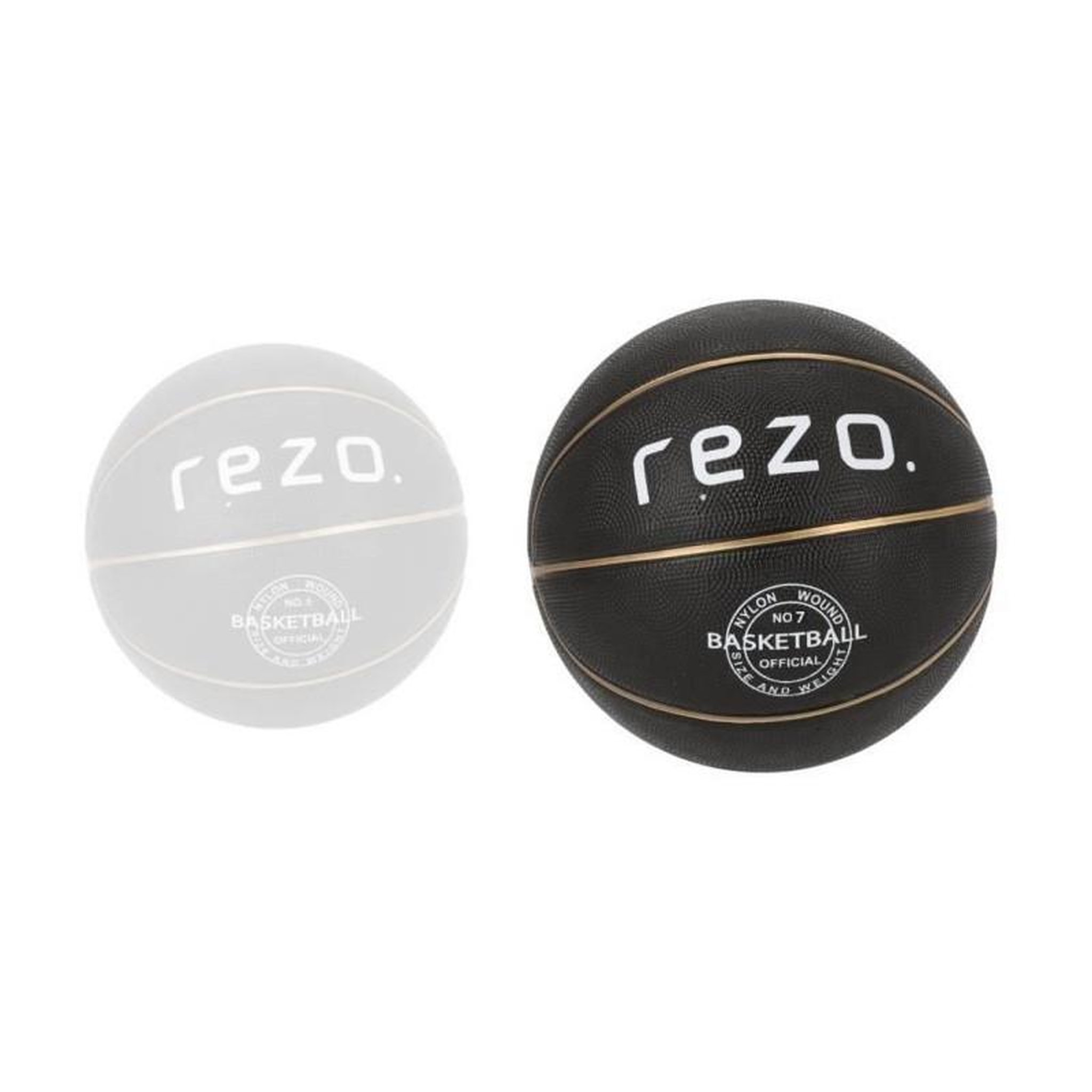 Voir la diapositive 3 : Ballon de basket - REZO - Caoutchouc - Taille 7 - Or - Prise ferme