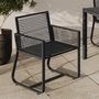 Voir la diapositive 2 : ID MARKET Lot de 2 fauteuils de jardin ODESSA métal et cordage noir