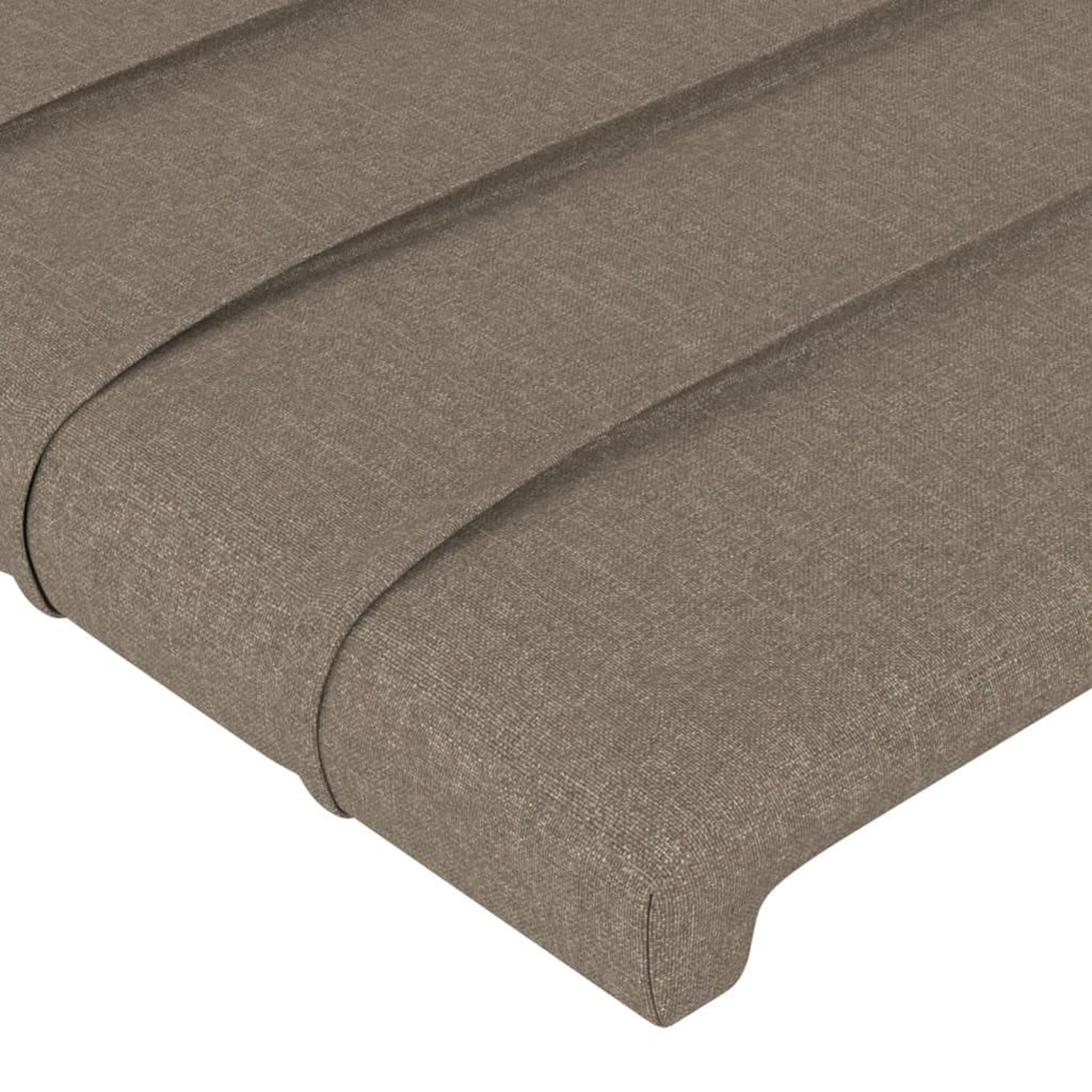 Voir la diapositive 5 : VIDAXL Tete de lit avec oreilles Taupe 103x16x118/128 cm Tissu