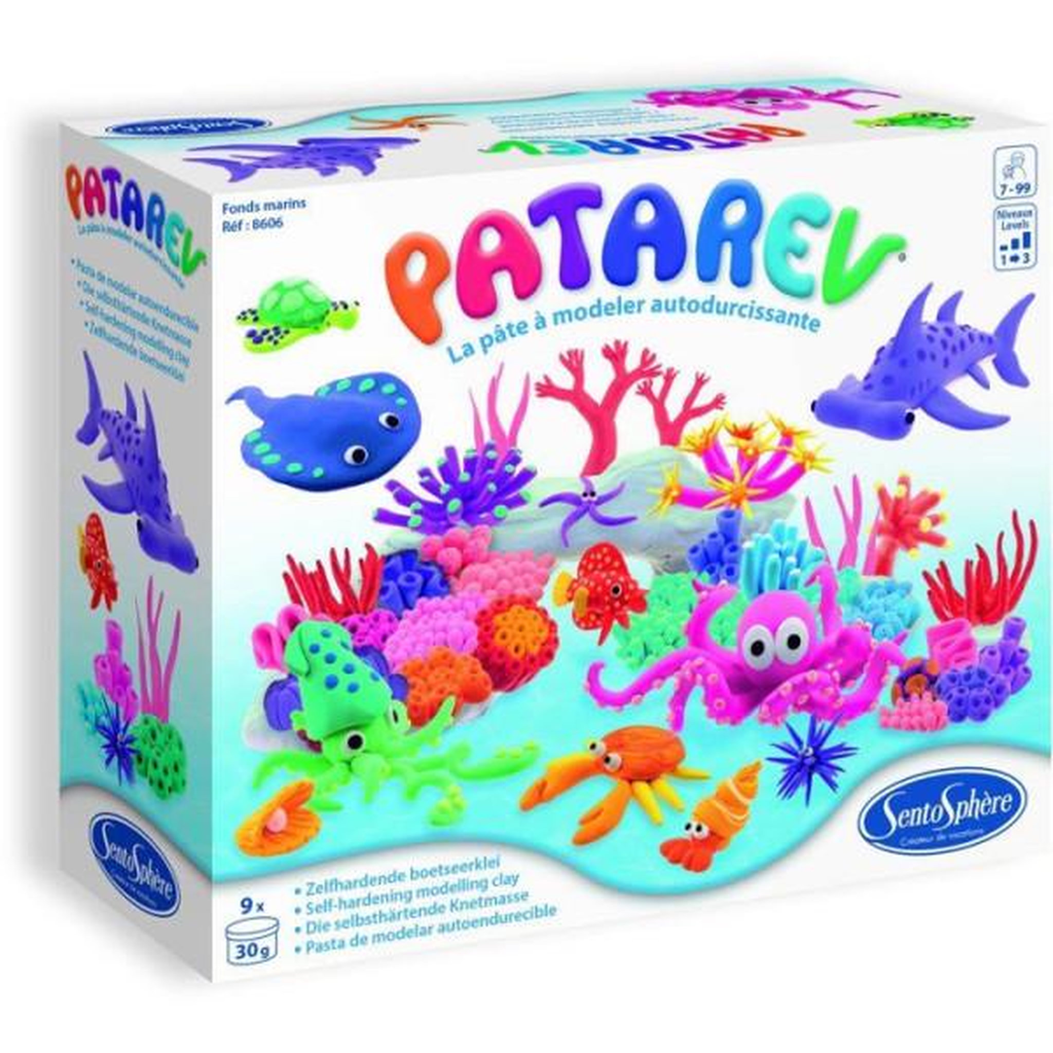 Sentosphere Pate a modeler autodurcissante - sentosphere - patarev - fonds marins - différentes couleurs - 9 couleurs - des 7 ans