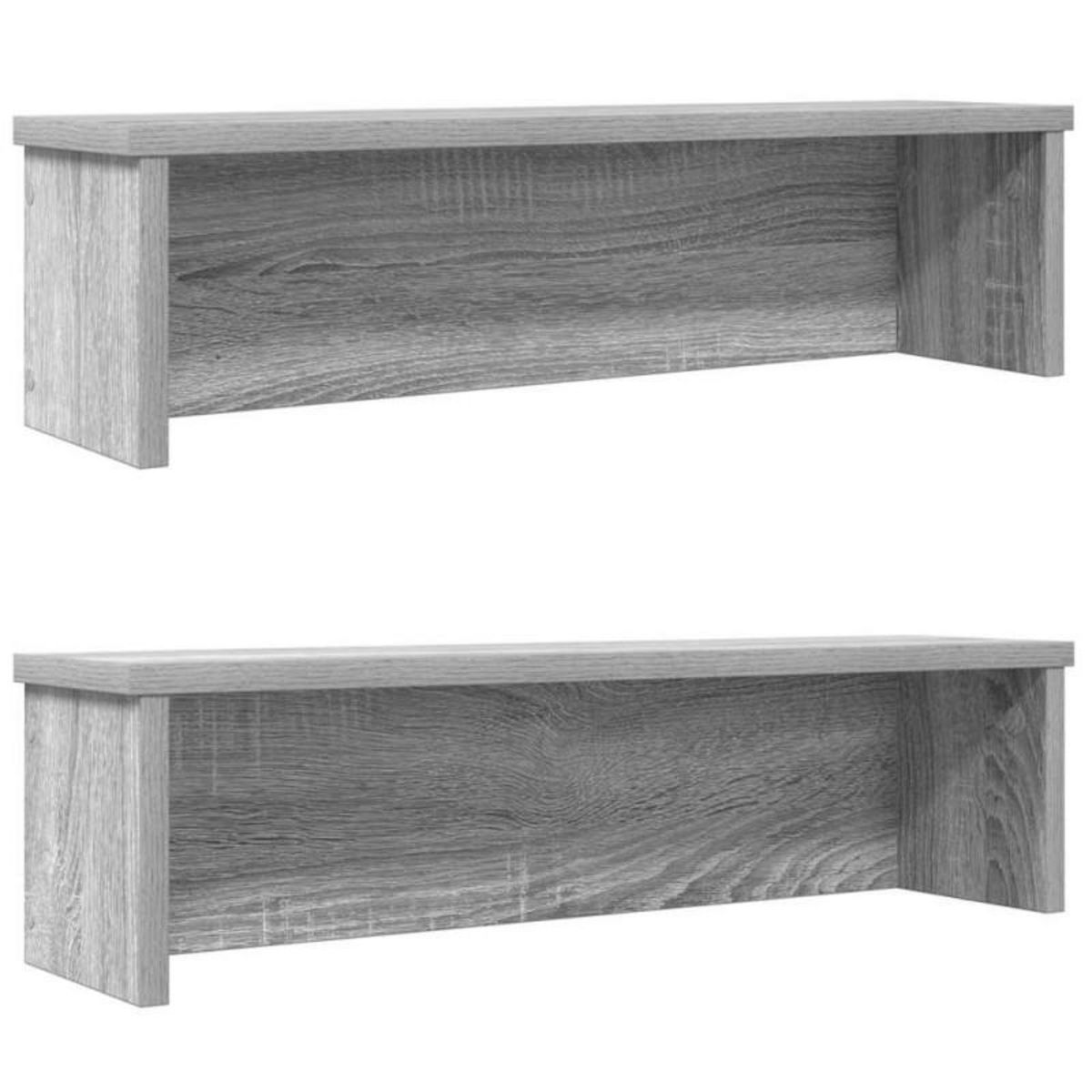 VIDAXL Étagères de cuisine empilables 2 pcs sonoma gris 60x15x16 cm