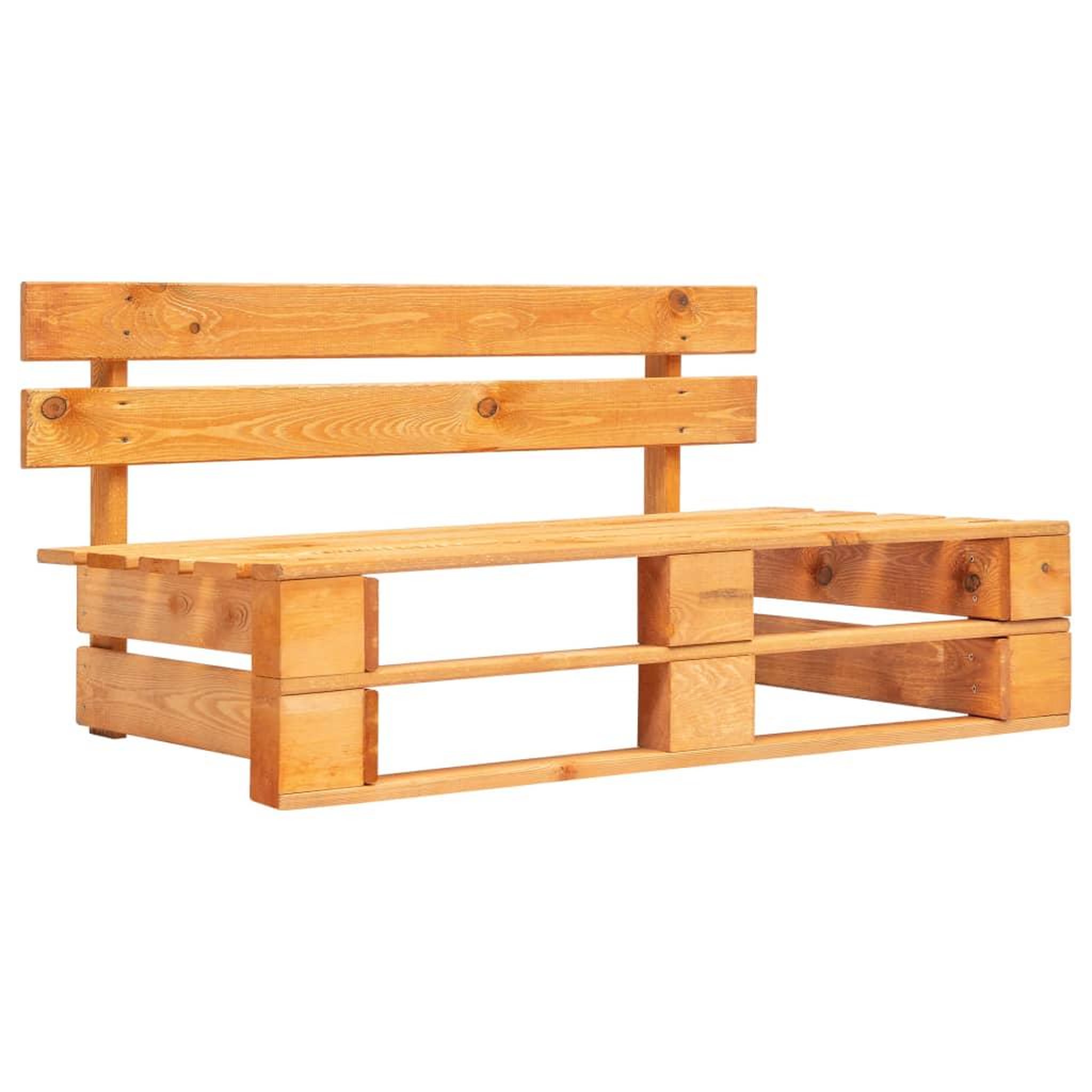 Voir la diapositive 2 : VIDAXL Canape central palette de jardin marron miel bois pin impregne