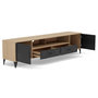 Voir la diapositive 3 : BEST MOBILIER Tribeca - meuble tv - effet bois et métal noir - 2 portes et 2 tiroirs - 200 cm
