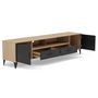 Voir la diapositive 3 : BEST MOBILIER Tribeca - meuble tv - effet bois et métal noir - 2 portes et 2 tiroirs - 200 cm