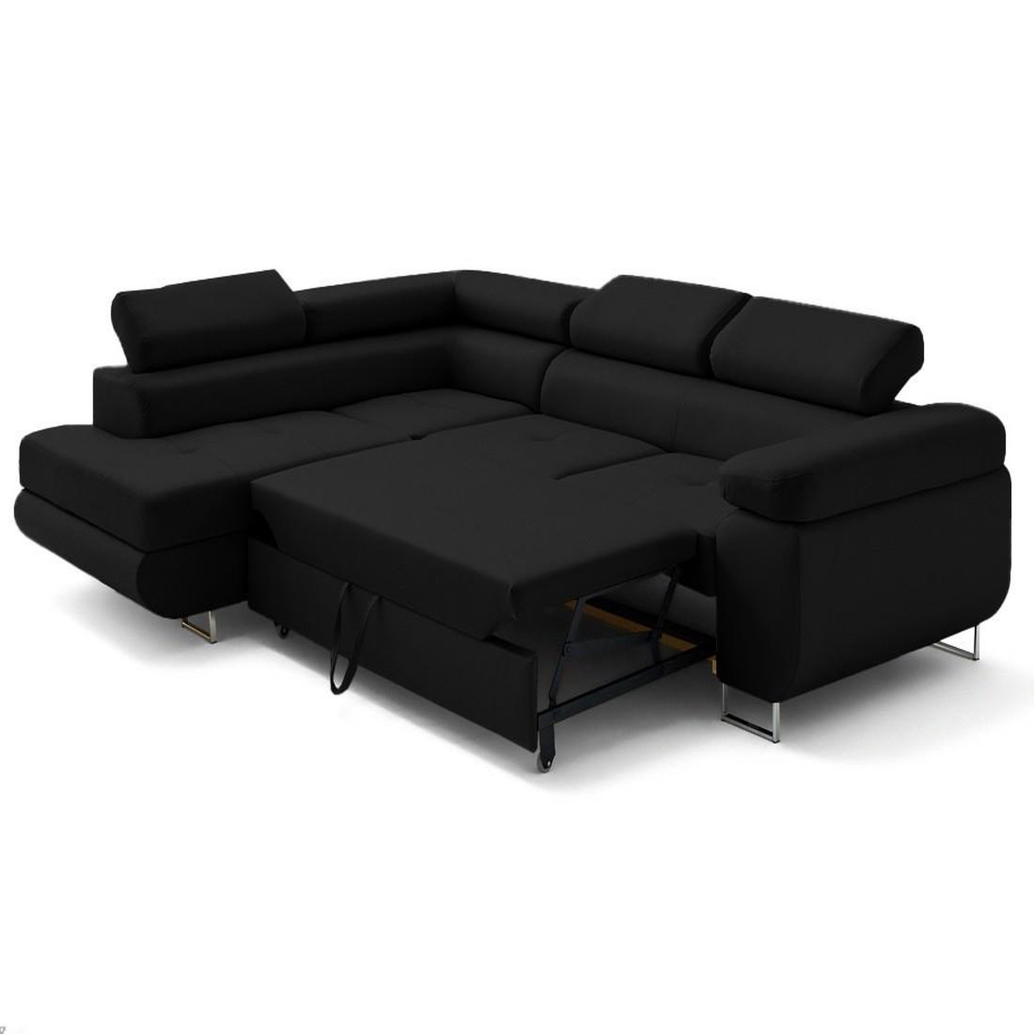 Voir la diapositive 5 : LISA DESIGN Zaria - canapé d'angle gauche 5 places convertible avec coffre et têtières en simili