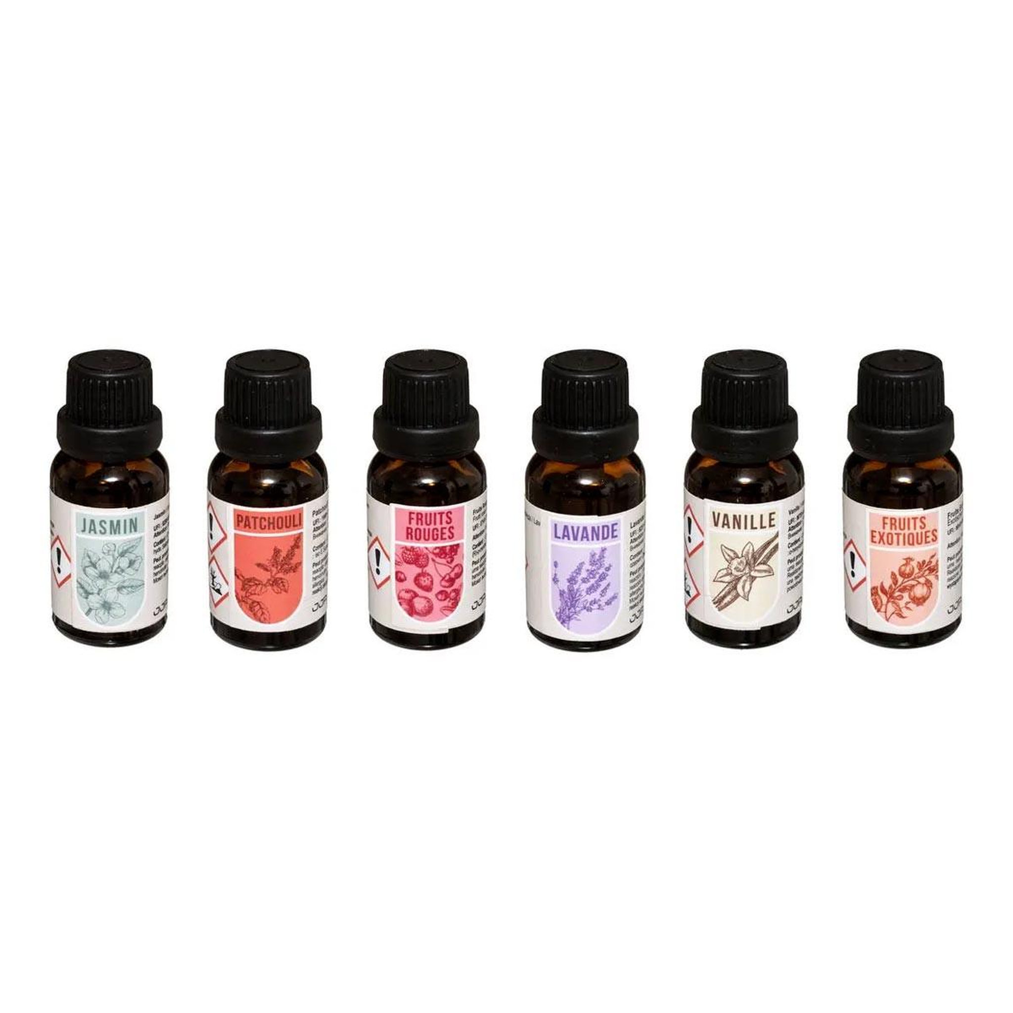 Voir la diapositive 1 : COMPTOIR DE LA BOUGIE Lot de 6 huiles parfumées  diffuse  15ml multicolore