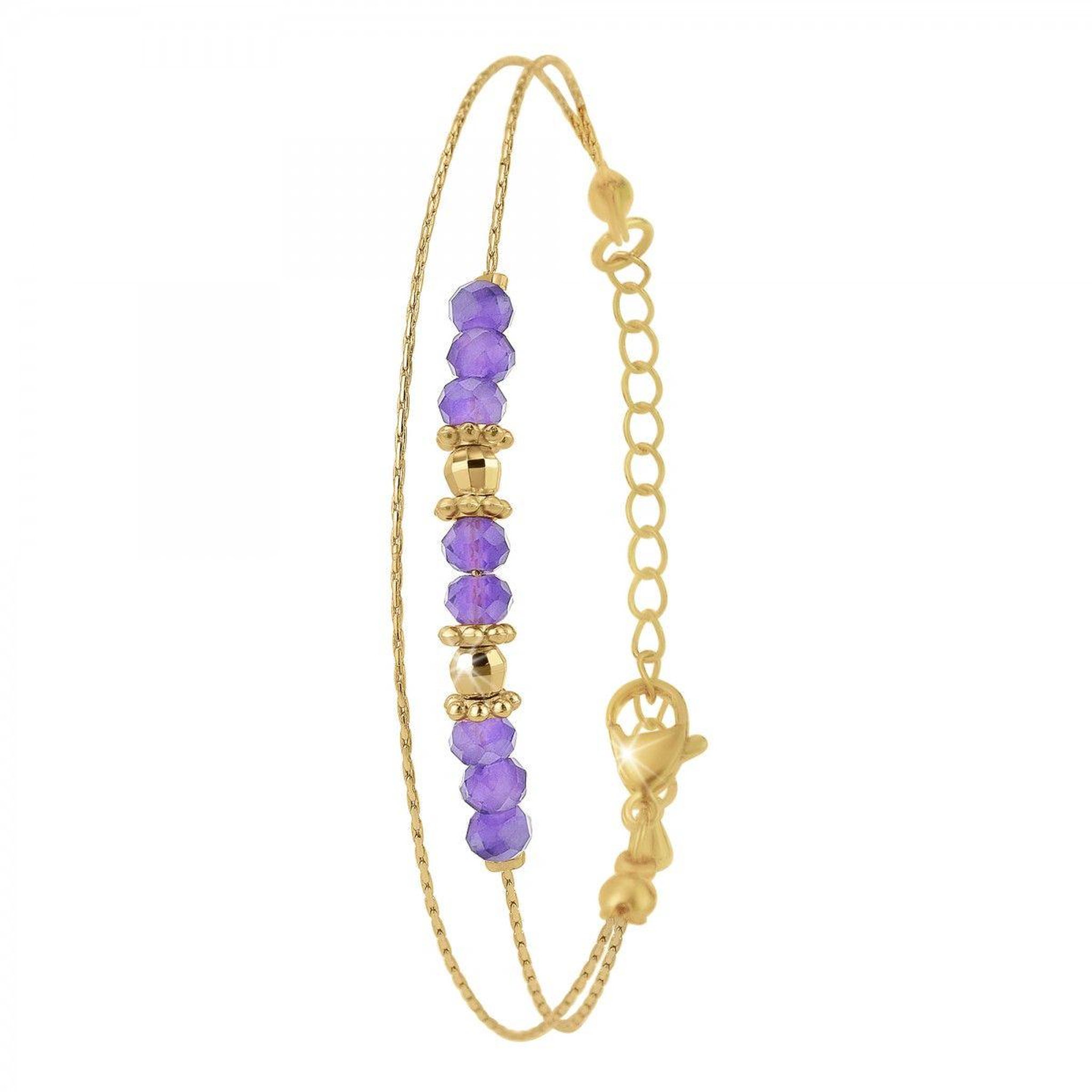 SC BOHEME Bracelet double tour par SC Bohème orné d'Améthystes