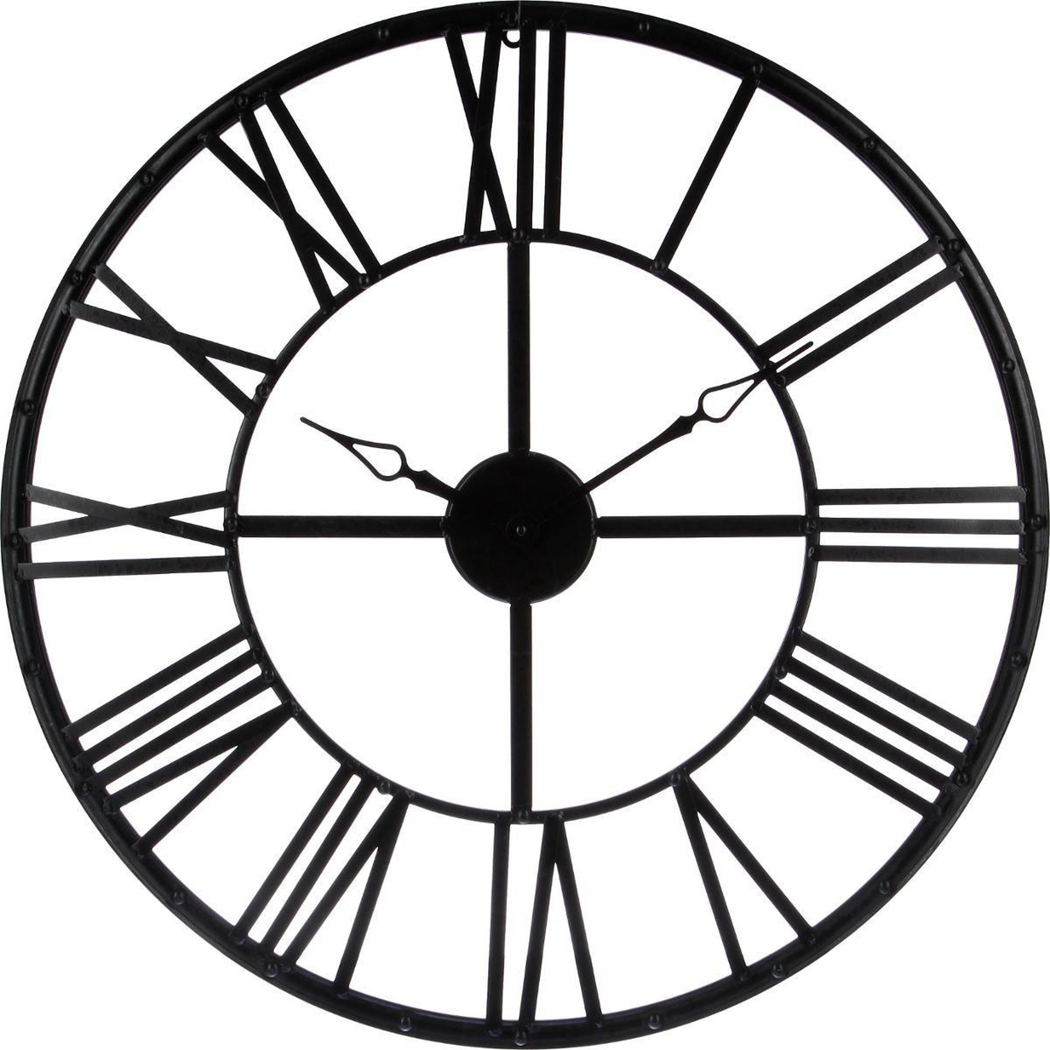 ATMOSPHERA Pendule murale métal  vintage  70cm noir