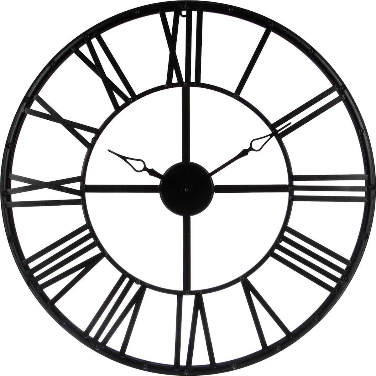 ATMOSPHERA Pendule Murale Métal  Vintage  70cm Noir