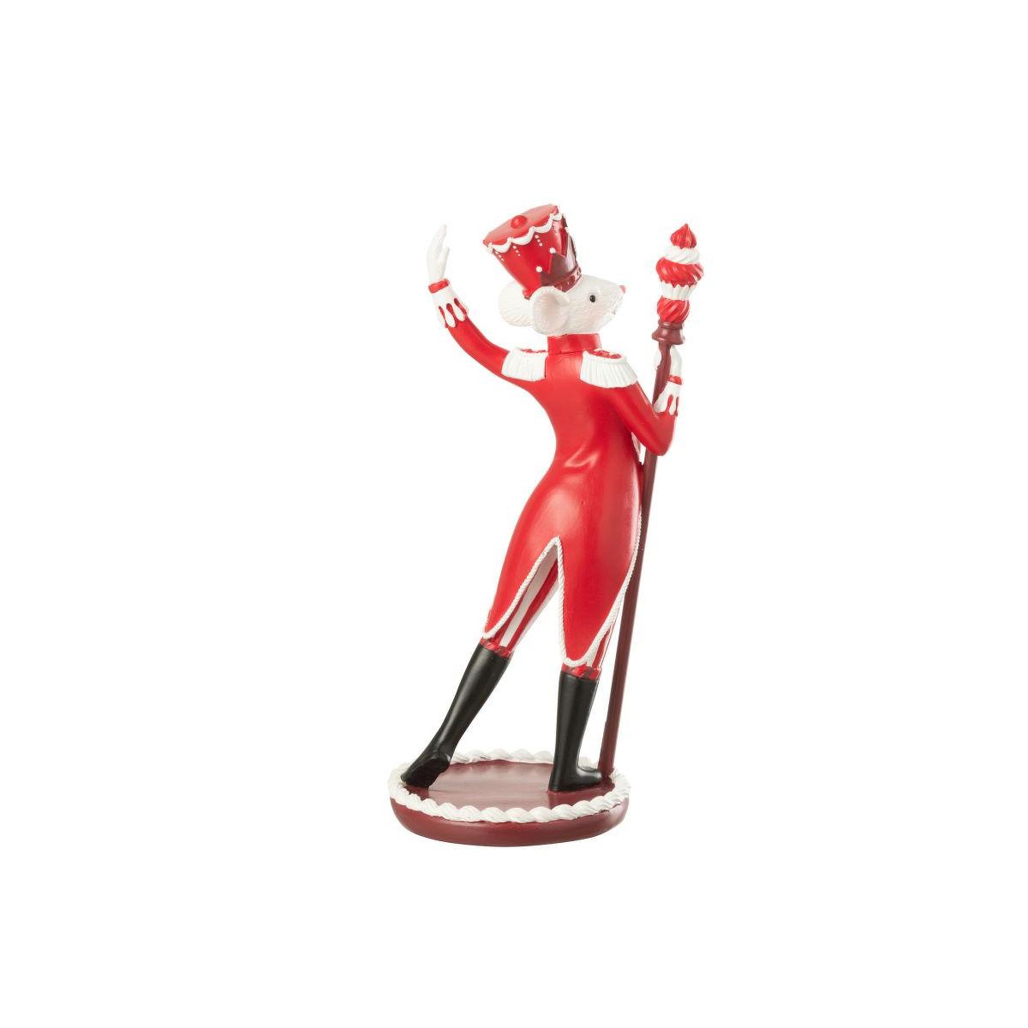 Voir la diapositive 2 : J-LINE Statuette souris cirque  gâteau  26cm rouge