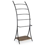 IDIMEX Porte-serviettes sur pied EDY 5 niveaux en métal. Coloris disponibles : Marron