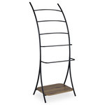 IDIMEX Porte-serviettes sur pied EDY 5 niveaux en métal. Coloris disponibles : Marron