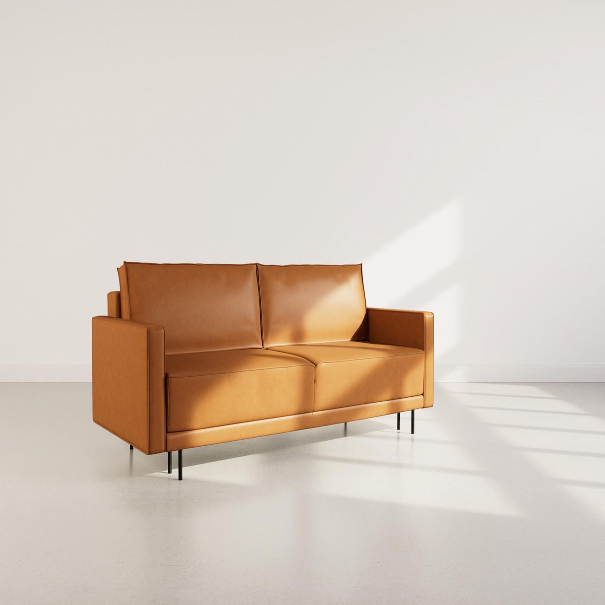 LISA DESIGN Charlie - canapé droit 3 places convertible avec coffre en simili