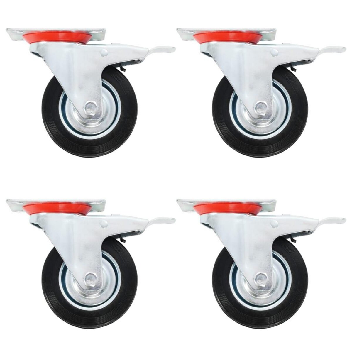 VIDAXL Roulettes pivotantes avec double frein 4 pcs 100 mm
