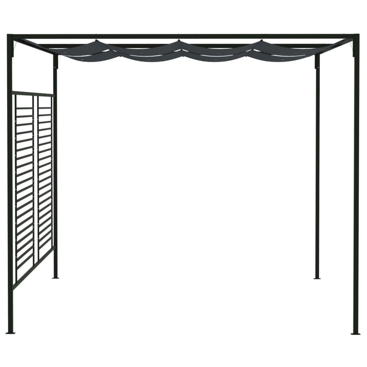 VIDAXL Belvedere avec auvent retractable 4x3x2,3 m Anthracite 180 g/m^2