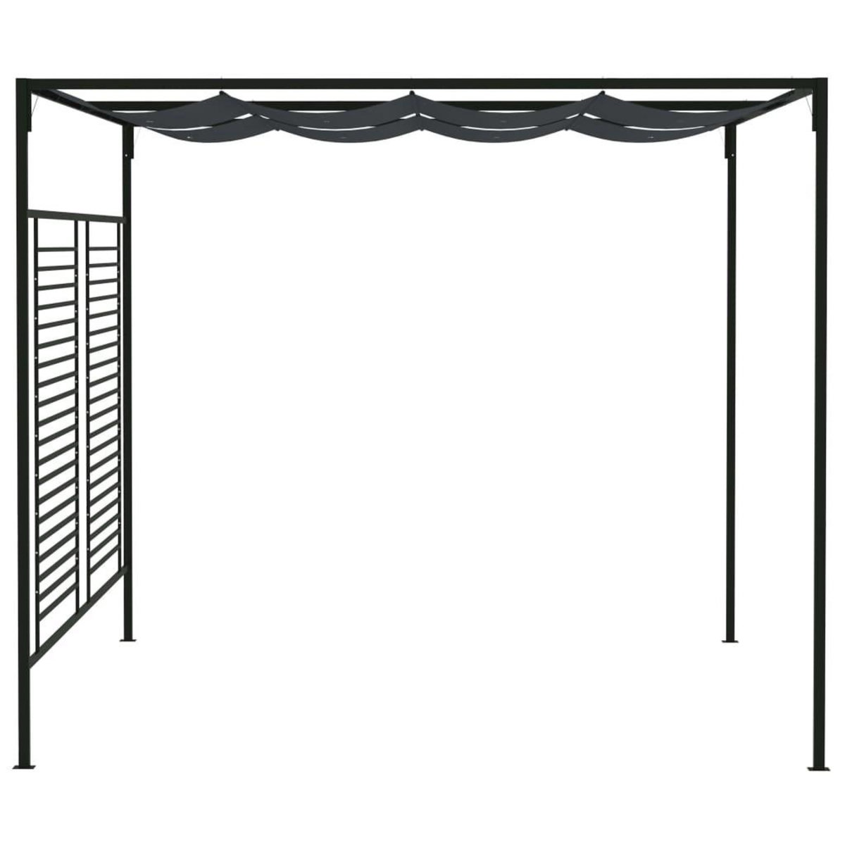 VIDAXL Belvedere avec auvent retractable 4x3x2,3 m Anthracite 180 g/m^2