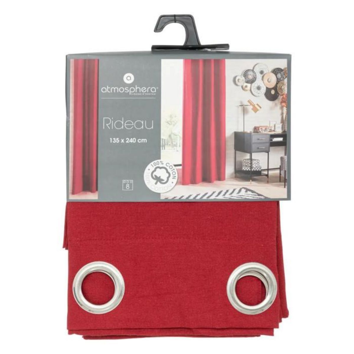 Paris Prix Rideau à Oeillets  Everly  135x240cm Rouge