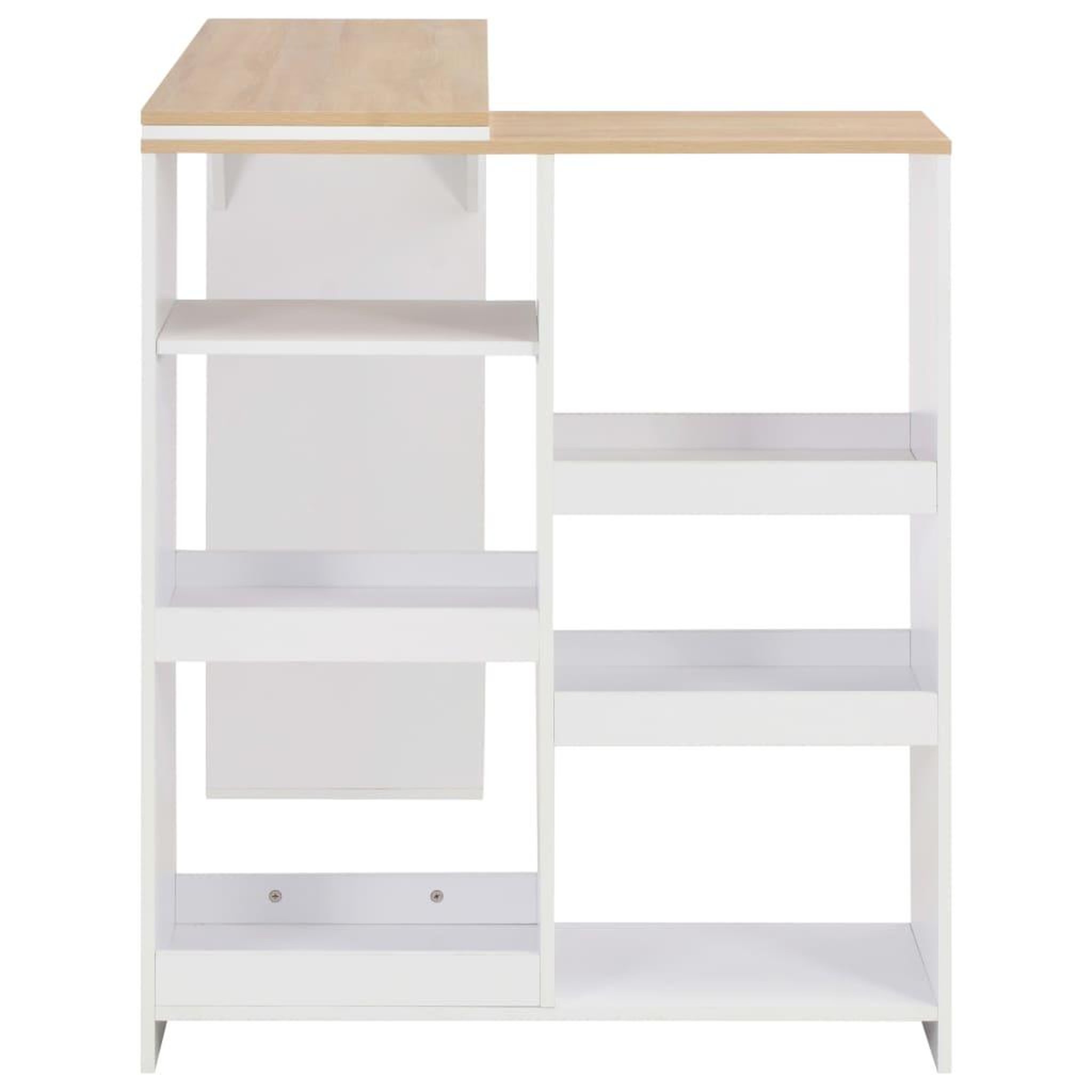 Voir la diapositive 4 : VIDAXL Table de bar avec tablette amovible Blanc 138x39x110 cm