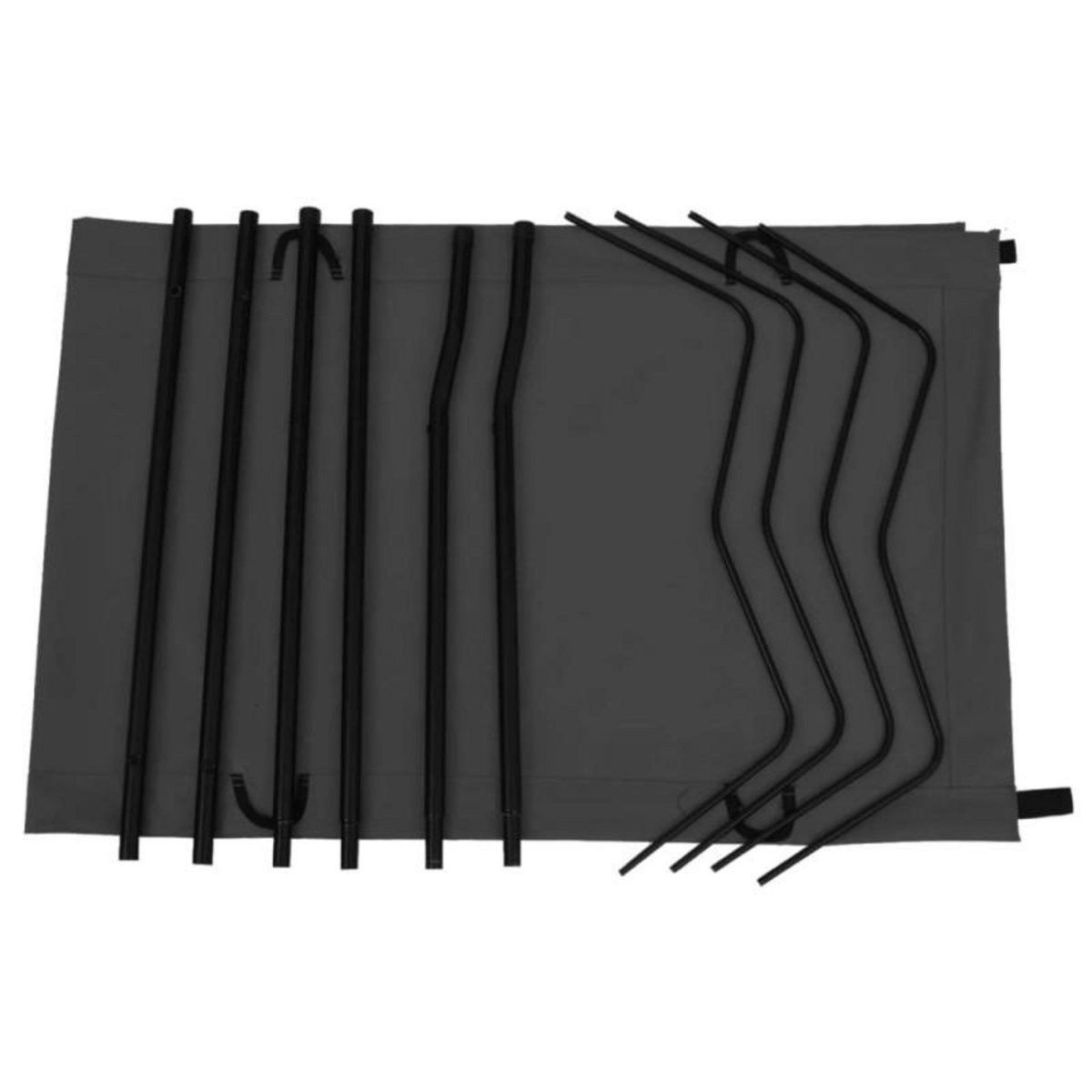 VIDAXL Lits de camping 2 pcs 180x60x19 cm Tissu Oxford et acier Noir