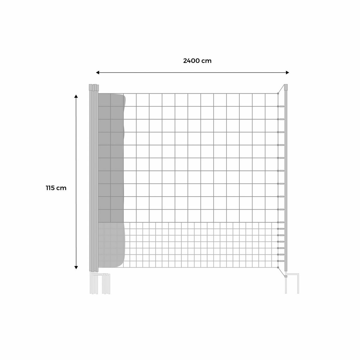 SWEEEK Kit filet  clôtures pour poules avec piquets double pointes, modulable, porte d'accès, sardines incluses