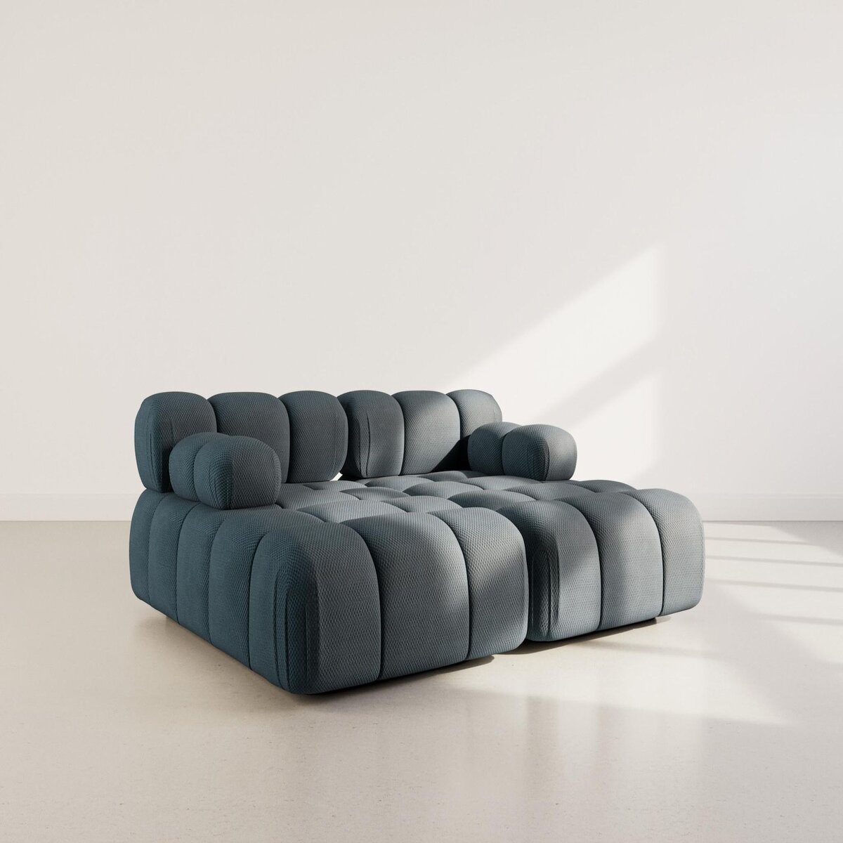 LISA DESIGN Ruby - canapé droit 4 places avec double méridienne - assise profonde - en velours texturé