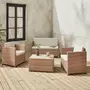 SWEEEK Salon de jardin en résine tressée 4 places Perugia - 1 canapé, 2 fauteuils, une table basse