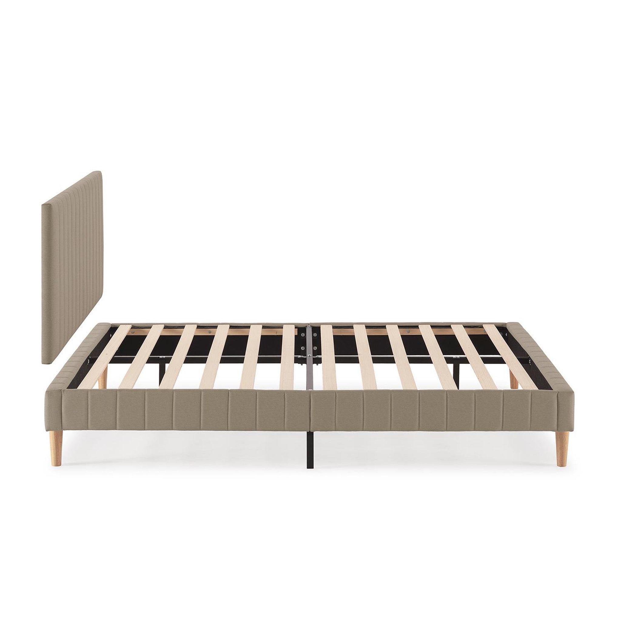 Voir la diapositive 4 : VS VENTA-STOCK Sommier + tête de lit Eris 160x200 cm Beige