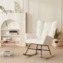 Voir la diapositive 2 : MERAX Fauteuil à Bascule Chaise à Bascule Rocking Chair Fauteuil Relax Teddy Blanc