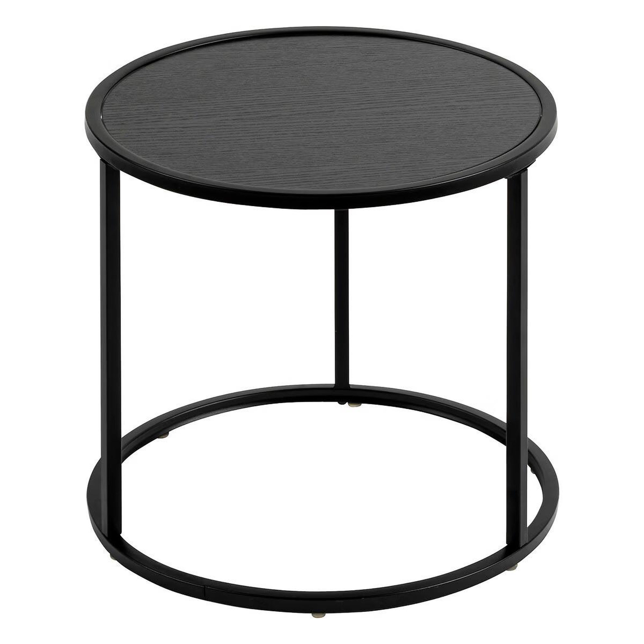 Voir la diapositive 4 : ATMOSPHERA Lot de 3 tables d'appoint gigognes  noan  54cm noir
