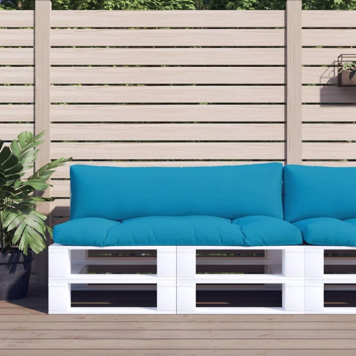 VIDAXL Coussins de palette lot de 2 bleu clair tissu