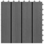 Voir la diapositive 4 : VIDAXL Carreaux de terrasse WPC 30x30 cm 11 pcs 1 m2 Gris