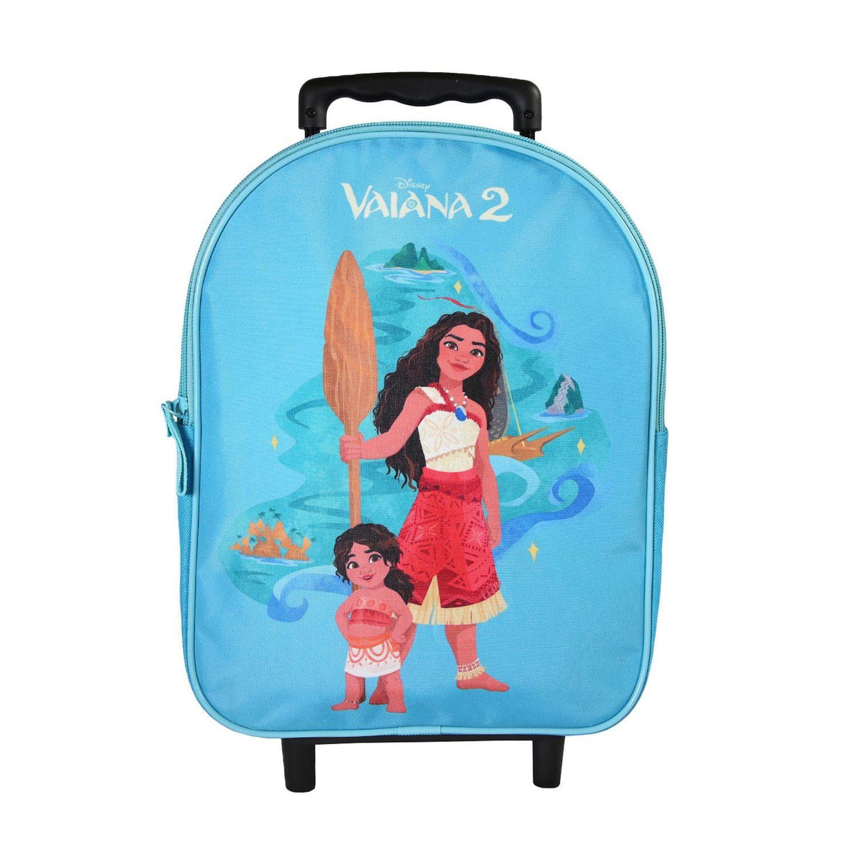 Bagtrotter Bagtrotter - Vaiana - Disney - Sac à Dos Scolaire à Roulettes  - Bleu - 1 Compartiment Zippé - Bretelles Matelassées - 25x12x32cm - Matière Polyester - Sac à Dos Scolaire Maternelle