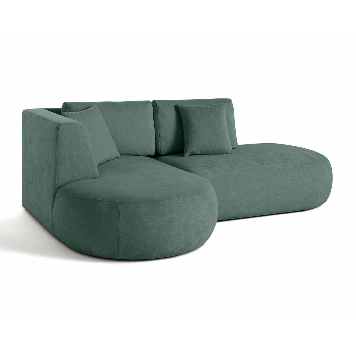 LISA DESIGN Santorini - canapé modulable d'angle gauche + pouf - 4 places - en tissu texturé