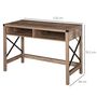 Voir la diapositive 3 : HOMCOM Bureau design industriel grand plateau 2 niches métal noir panneaux particules imitation bois veinage marron