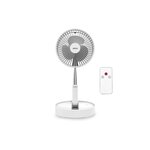 Jocca Ventilateur Silencieux Sans fil à Batterie Rechargeable USB BLANC Pliable & Pied Télescopique Télécommande Autonomie 24h Jocca