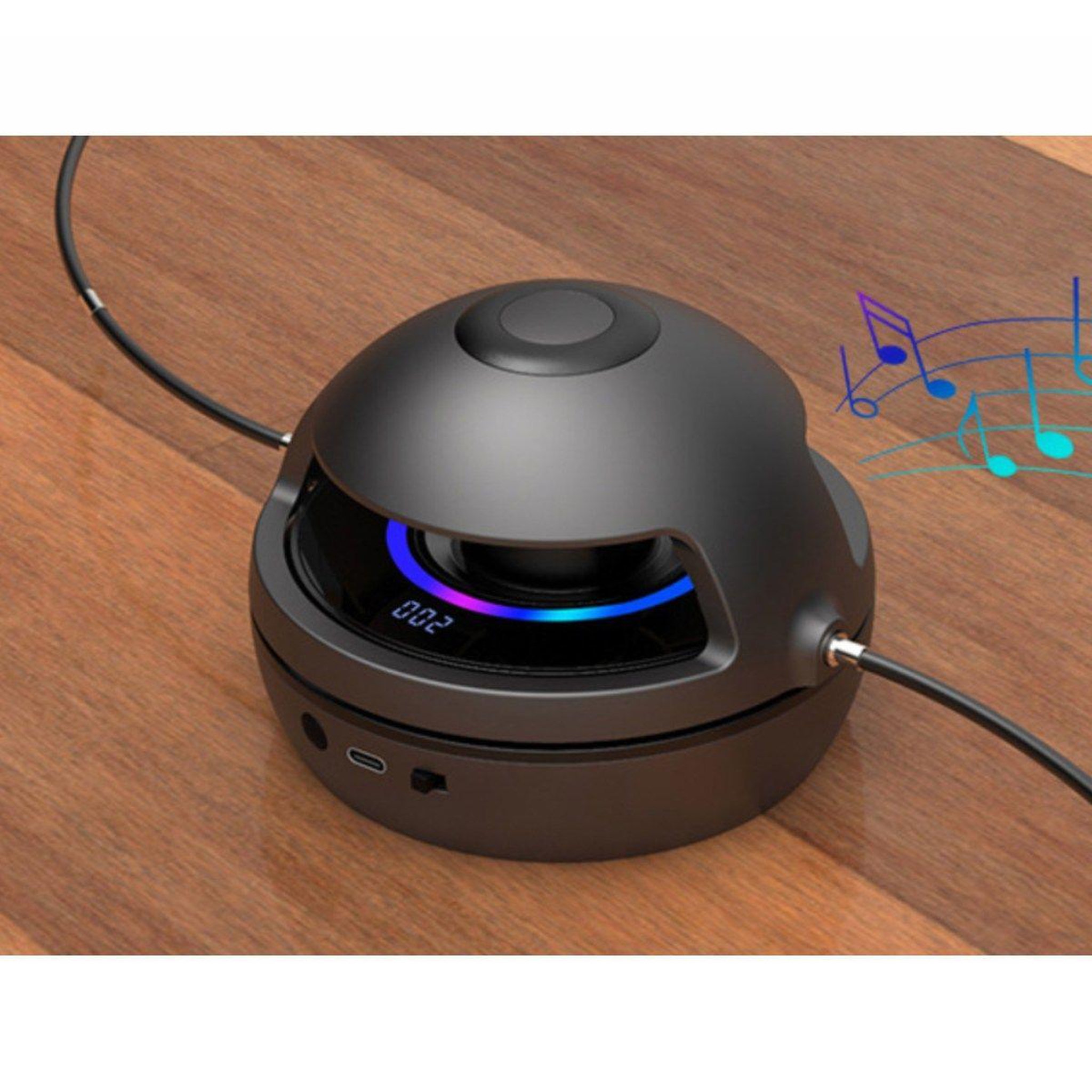 Voir la diapositive 3 : DE FAUGERES Corde à sauter bluetooth  horizontal  13cm noir