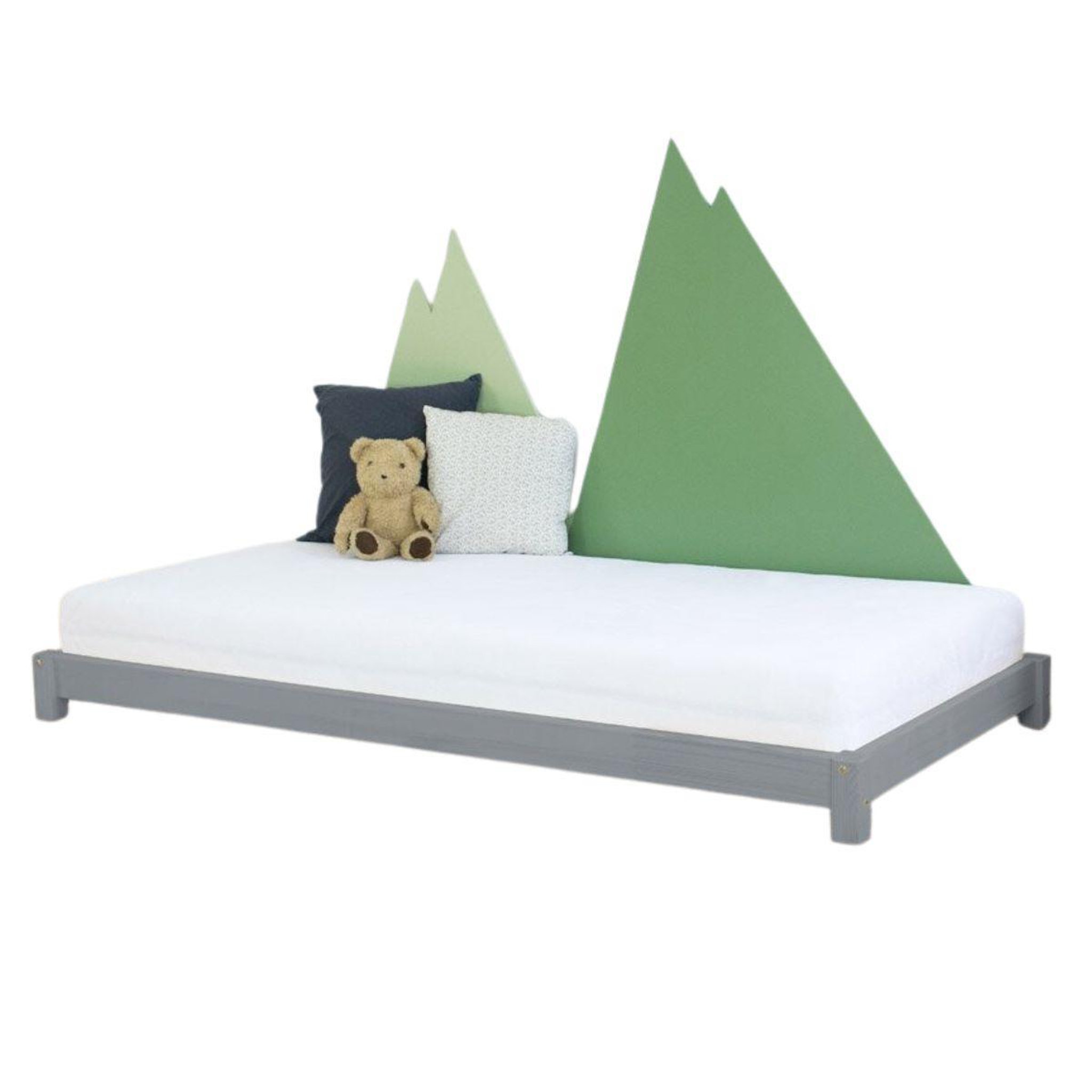 Voir la diapositive 1 : BENLEMI Lit simple en bois TEENY gris 90x180cm