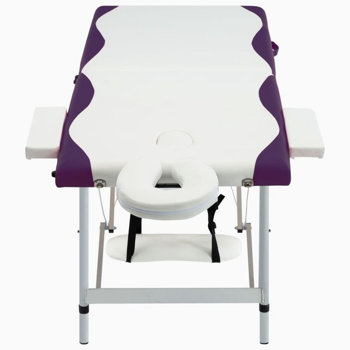 VIDAXL Table de massage pliable 2 zones Aluminium Blanc et violet