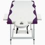 Voir la diapositive 2 : VIDAXL Table de massage pliable 2 zones Aluminium Blanc et violet