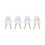 Voir la diapositive 1 : SWEEEK Lot de 4 chaises scandinaves. pieds bois de hêtre. chaises 1 place. blancs