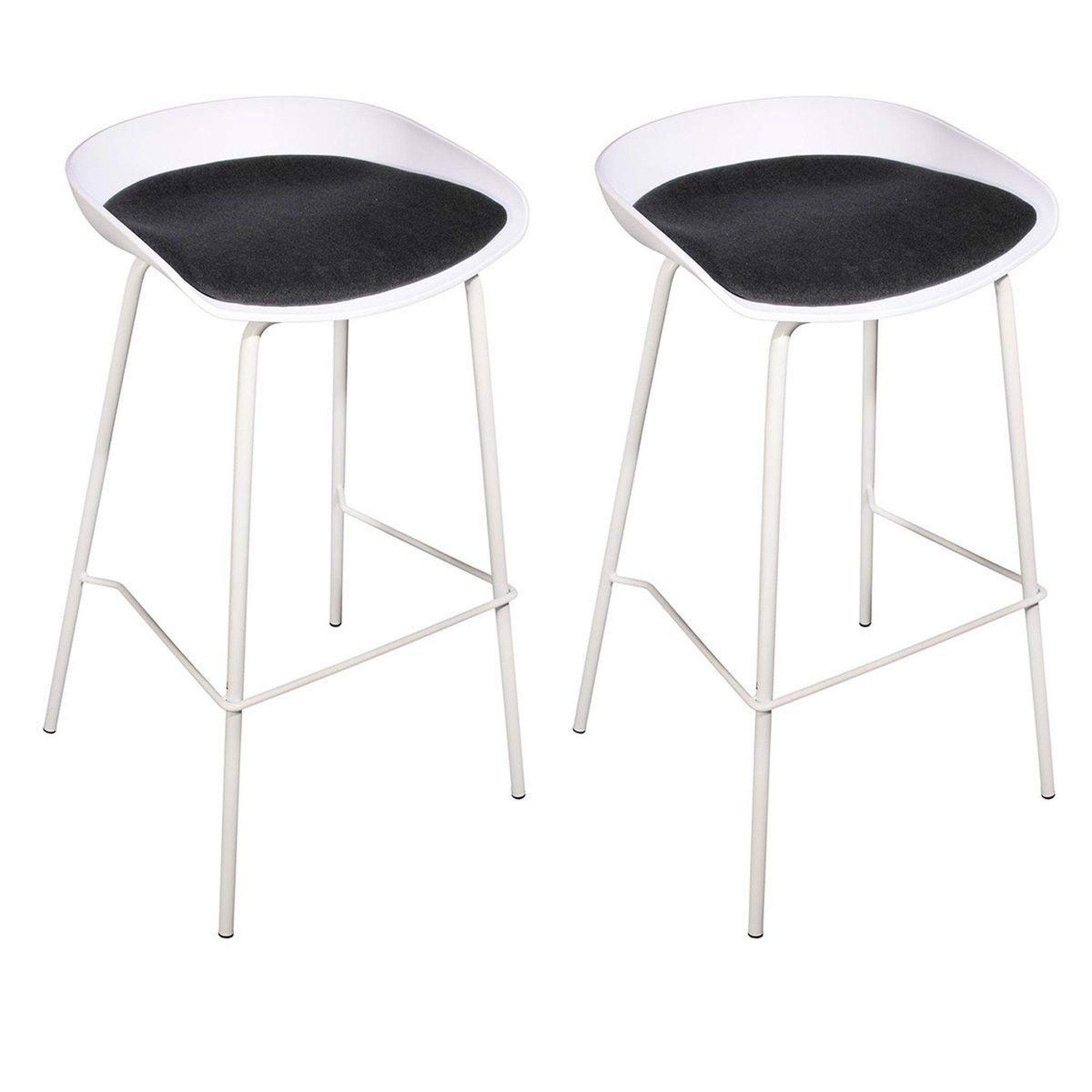 The Home Deco Factory Lot de 2 tabourets de bar  hella  84cm blanc