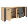 Voir la diapositive 2 : Enfilade 3 portes 3 tiroirs L220cm TRAVEL