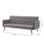 Voir la diapositive 5 : CONCEPT USINE Canapé convertible scandinave 3 places en tissu gris SVEG
