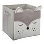 Voir la diapositive 3 : TOILINUX Lot de 2 Boîtes de rangement enfant design velours Douceur - L. 29 x l. 29 cm - Gris