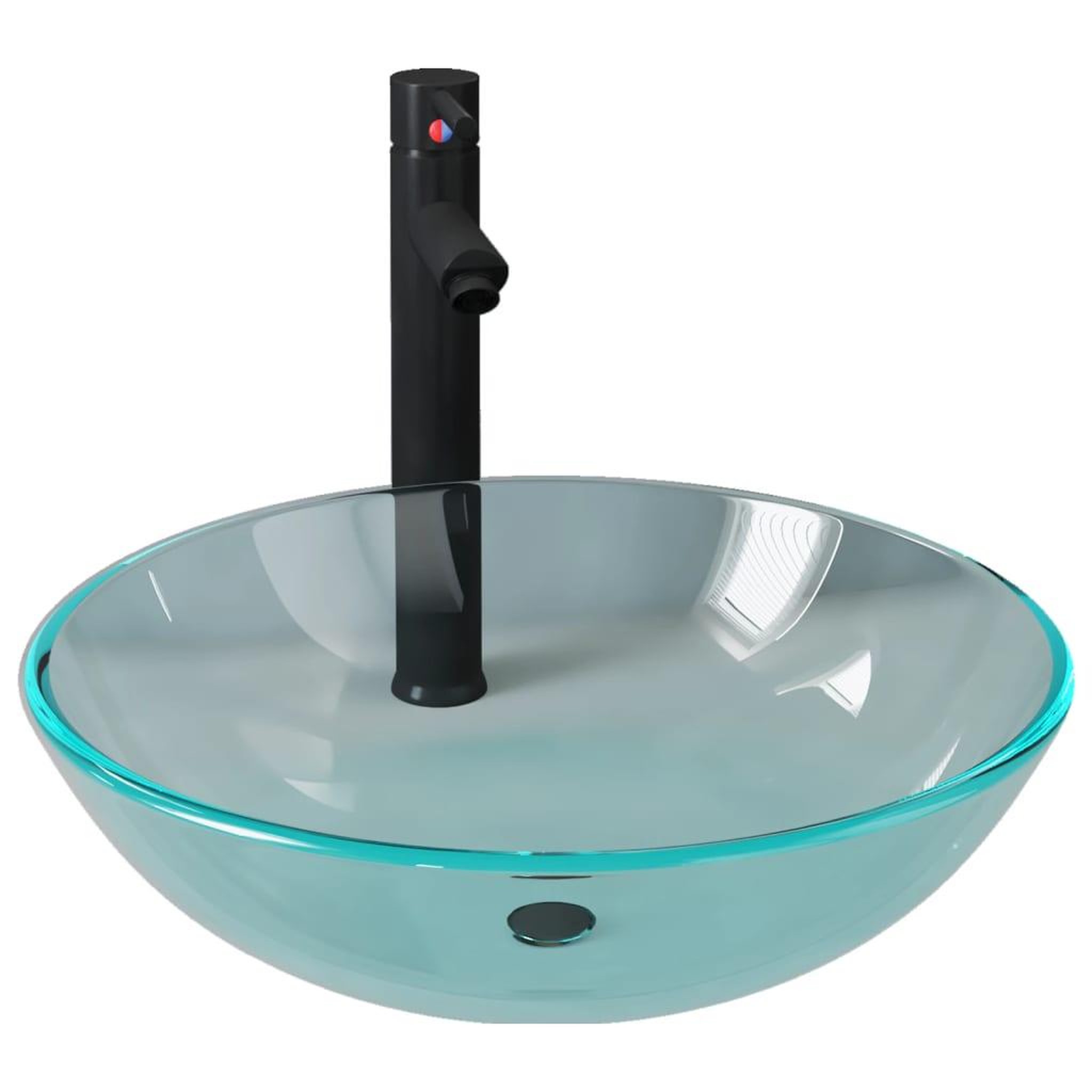 Voir la diapositive 2 : VIDAXL Lavabo de bain avec robinet et drain a poussoir Verre trempe