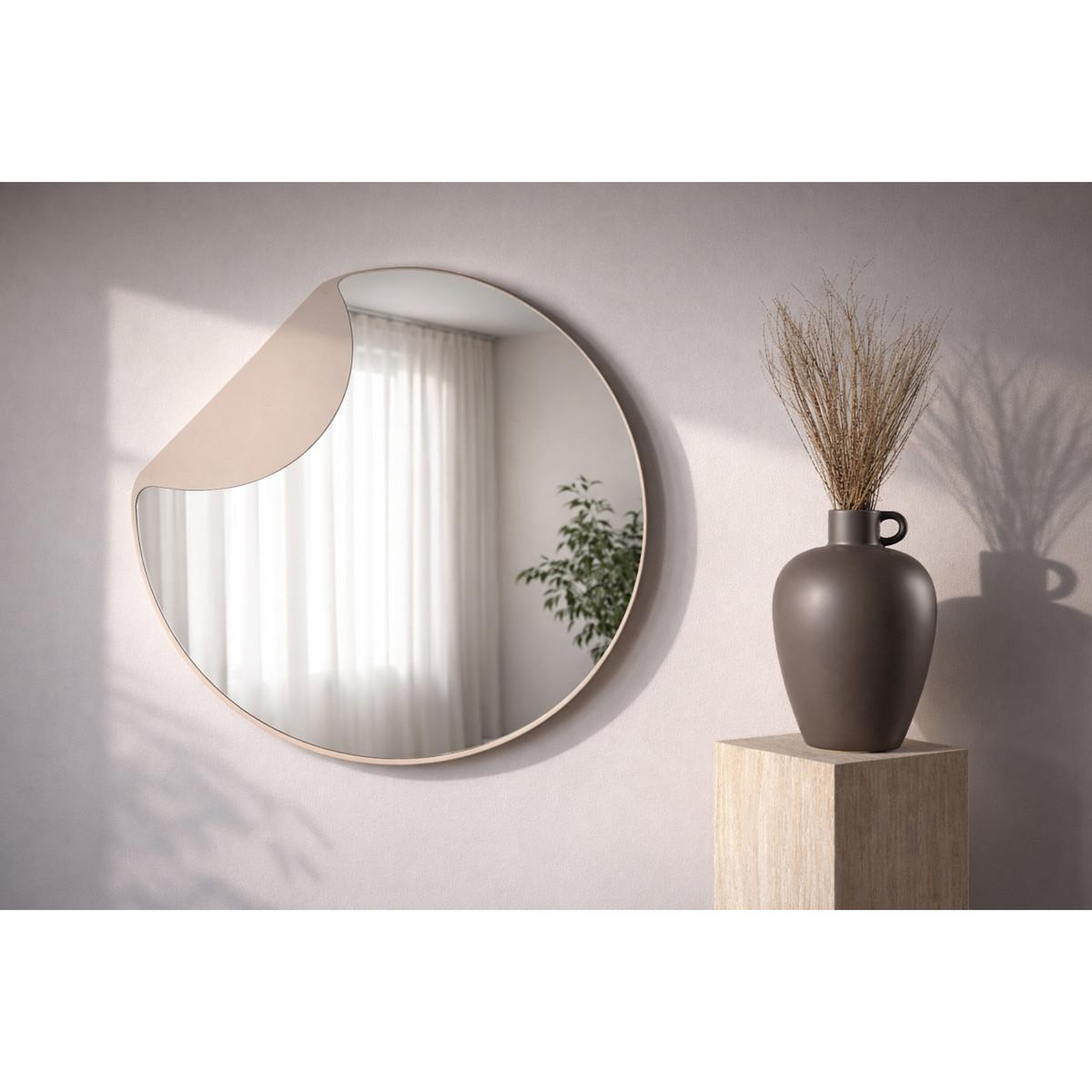 Voir la diapositive 2 : Paris Prix Miroir Design  Mui  80cm Beige