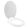 Voir la diapositive 3 : Douceur d'Intérieur Abattant WC MDF charnières métal effet bois Strata blanc