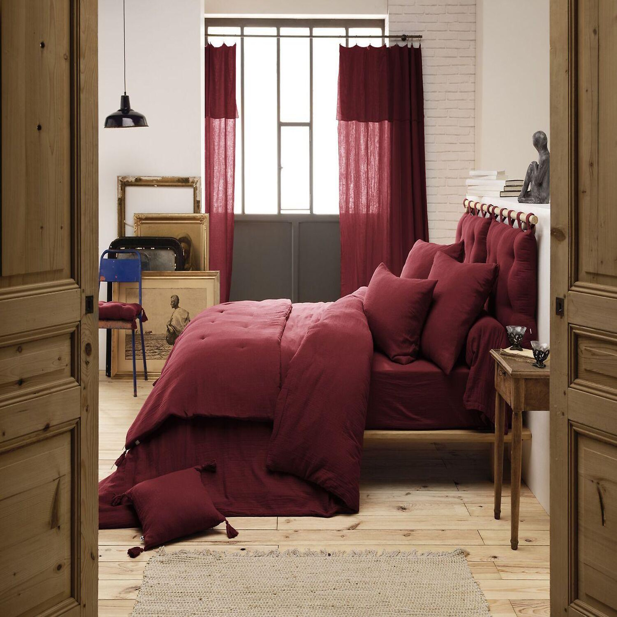 Voir la diapositive 3 : Home collection Housse de couette 100% gaze de coton