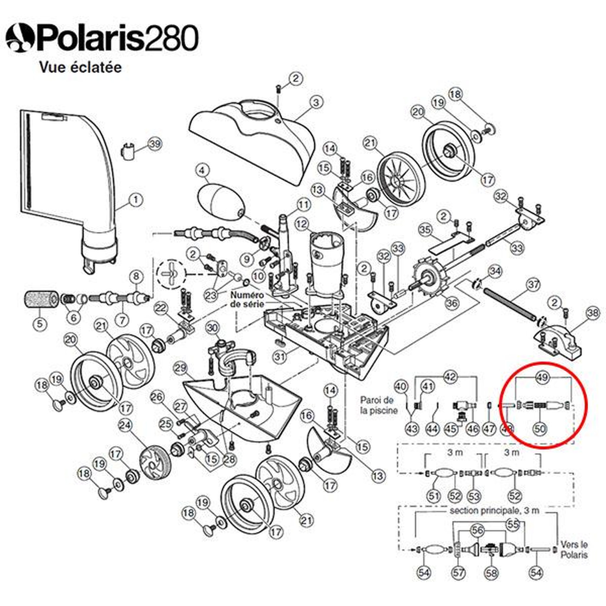 Voir la diapositive 2 : Polaris Ensemble filtre en ligne avec crepine pour polaris 280 - 48080