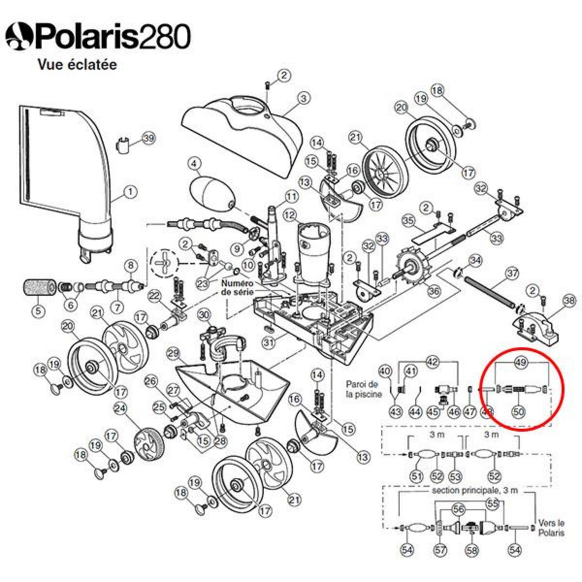 Polaris Ensemble filtre en ligne avec crepine pour polaris 280 - 48080